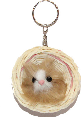 

CTW Cute Kitty Sitting In basket Key Chain(Brown)