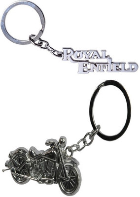 

Alexus Royal Enfield Metal And Bike Key Chain(Silver)