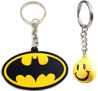 

Confident Non Metal Multi Color Batman And Smily Key Chain(Multicolor)