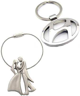 

Confident MVP313 Metal DilWale Romantic Couple And Hundai Car Logo Key Chain(Silver)