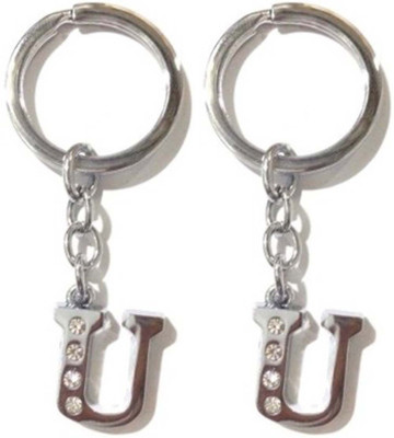 

Rashi Traders 2 Alphabet U Chrome Key Chain(Silver)