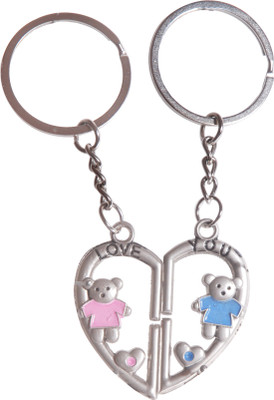 

Dealfinity Love You Teddy Bear Couple DKYCN596 Key Chain(Multicolor)