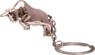 Zeroza Charging Bull FY89 Metal Key Chain(Silver)