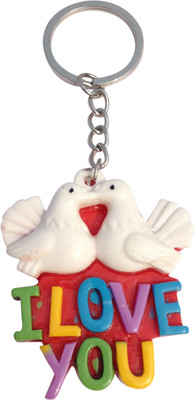 

CTW Love You Pigeon kissing Coouple Valentine Key Chain(Multicolor)