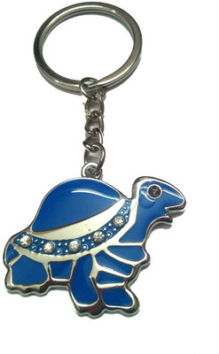 

City Choice Studded Blue Turtle Key Chain(Gold)