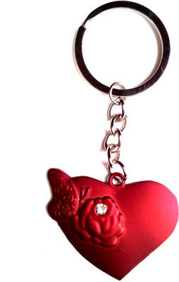 

Keepsake Red Flower Heart Key Chain(Red)
