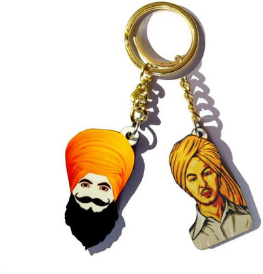 

MiiCreations Punjabi Turban Singh Beard Key Chain(Gold, Orange)