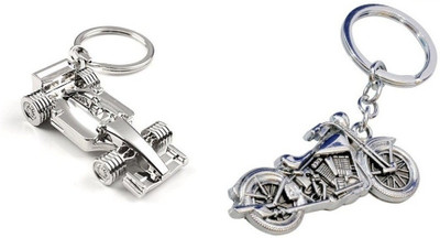 

Chainz Metal 3d Formula 1 And Chopper Bike Key Chain(Silver)