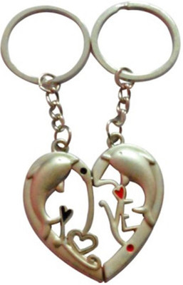 

CTW Love Dolphin Heart Couple Pack Key Chain(Silver)