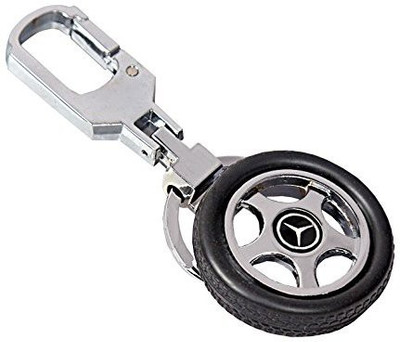 

CTW Mercedes Logo Premium Quality Rotating Wheel Tyre Keyring Metal Locking Key Chain(Black)