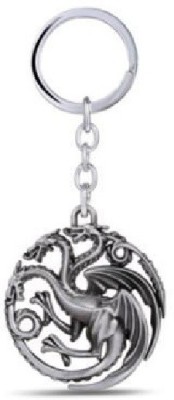 Suraj Enterprises Game of Thrones Fire and Blood targaryen metal Key Chain(Silver)