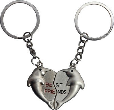 

Madhuraj Dolphin Shaped Best Friends Key Chain(Silver)