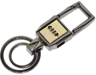 

Aura Imported Audi Cars Full Metal Locking Key Chain(Black, Gold)