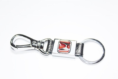 

Aura Honda Stylish Metal & Leather Key Chain(Silver)