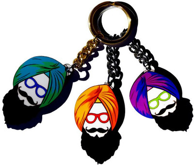 

MiiCreations Punjabi Singh Beard Key Chain(Green, Orange, Purple)