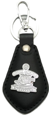 

TAG3 Royal Enfield Beautiful Bike Car Logo Faux Leather Silver Color Strong Rare Key Chain Locking Key Chain(Black)