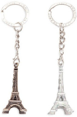 

CTW Effiel Tower Metal Pack Of 2 Key Chain(Silver, Gold)