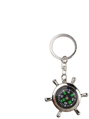 Ezone Compass Enkar Silver Key Chain(Silver)