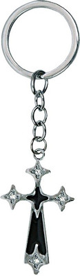 

U R God 4 Diamond Jesus Cross Metal Key Chain(Black)
