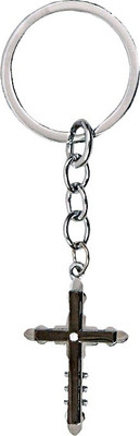 

U R God 1 Diamond Jesus Cross Metal Key Chain(Brown)
