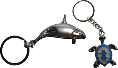 

Madhuraj Combo set of Dolphin and Turtle Shape Key Chain(Silver)