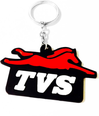 Tech Fashion TVS Red Black Rubber Synthetic Locking Key Chain(Red, Black)