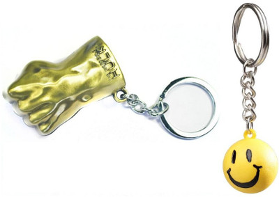 

Confident Gold HAND and Smily Key Chain(Multicolor)