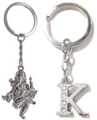

Rashi Traders Ganpati & Alphabet K Key Chain(Silver)