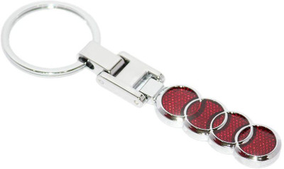 

Aura Audi Full Metal Double Sided Imported Key Chain(Red, Silver)