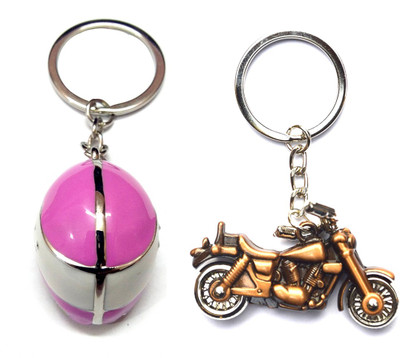 

City Choice Helmet & Copper Bike Key Chain(Multicolor)