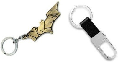 

Confident 2 Golden Metal Batman And Hook Locking Key Chain(Gold, Silver)