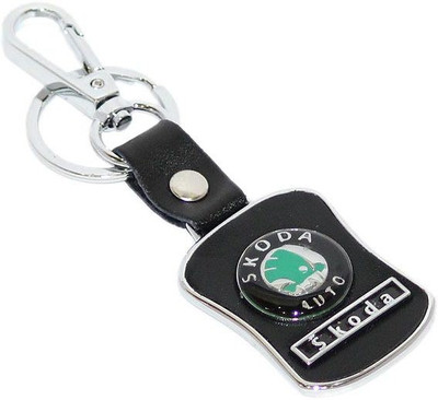 

Aura Premium Quality Skoda Locking Key Chain(Black, Silver, Green)