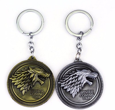 MK Game Of Thrones Got Music Of Ice And Fire Screaming Baratheon Greyjoy Tully Arryn Martel Key Chain(Silver, Gold)