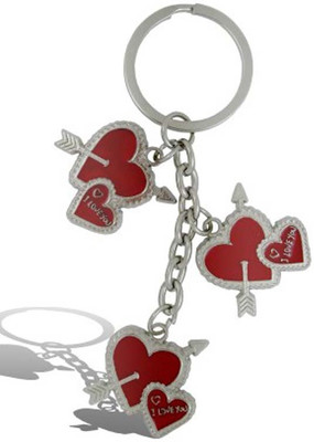 

Rashi Traders 3 In 1 I Love U Arrow Heart Valentine Key Chain(Red)