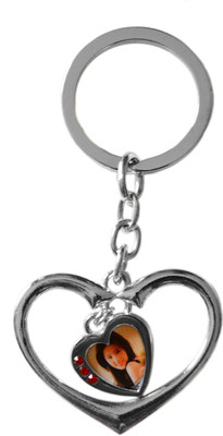 

Tech Fashion Hollow Heart Photo Frame Metal Keyring -TF-417 Locking Key Chain(Silver)