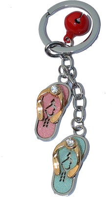 

CTW Cute Metal Bling Slipper Keyring Locking Key Chain(Multicolor)
