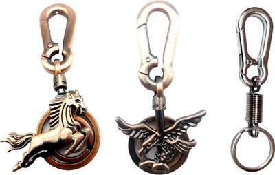 

City Choice Combo of Horse , Eagle & Spring Hook Locking Key Chain(Multicolor)