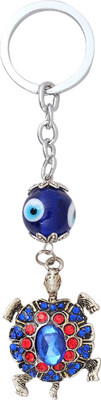 

Super Drool Blue Evil Eye Tortoise Charm Locking Key Chain(Blue)