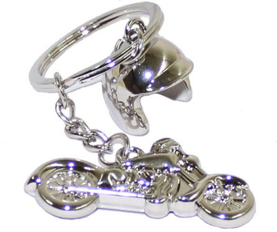 

24x7 Shop Full Metal Bike With Helmet Key Chain(Silver)