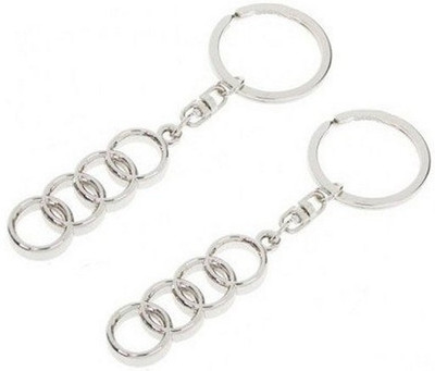 

Aura Set Of 2 Imported Audi Full Metal Locking Key Chain(Silver)