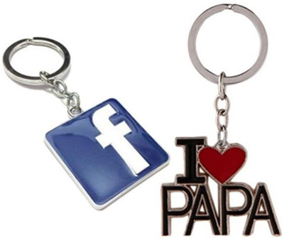 

Confident High Quality Metal Facebook With I Love Papa Key Chain(Multicolor)
