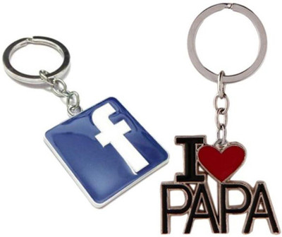 

Confident Facebook Logo And I Love Papa Key Chain(Multicolor)