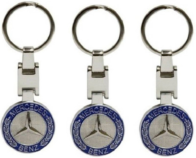 

confident set of 3 mercedes logo metal Key Chain(Multicolor)