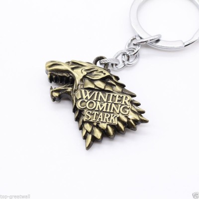 Optimus traders HBO Game of Thrones House Stark Head 3D Key Chain(Gold)