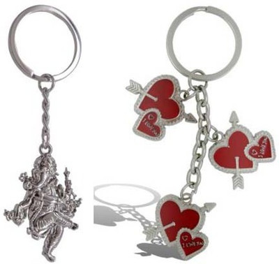 

Rashi Traders Ganpati & I Love U 3 Heart Key Chain(Silver)