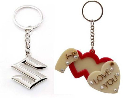 

Rashi Traders Maruti Suzuki & Heart Frame Key Chain(Silver)