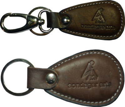 

Sondagar Arts Stylish Pure Leather Men's Locking Key Chain(Brown)