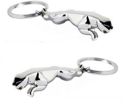 

Aura Set Of 2 Imported Big Jaguars Full Metal Locking Key Chain(Silver)