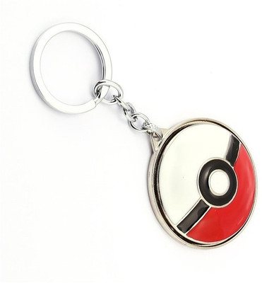 

Optimus traders Pokemon Go Poke Ball Rotatable 3D metal Games Souvenir Key Chain(Red, Silver)