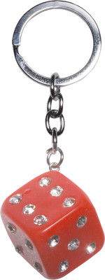 

Oyedeal Stone Studded Dice Key Chain(Red)